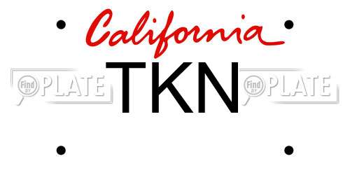 TKN California License Plate