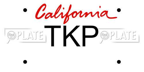 TKP California License Plate