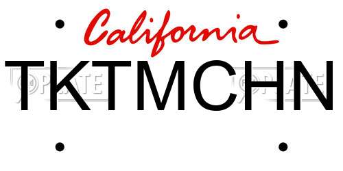 TKTMCHN California License Plate