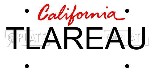 TLAREAU California License Plate