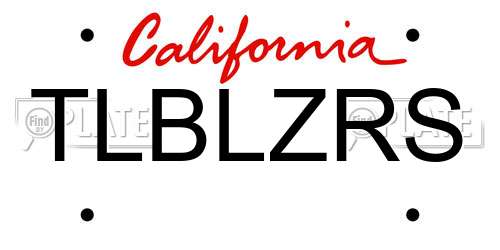 TLBLZRS California License Plate