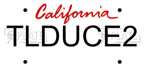 TLDUCE2 California License Plate