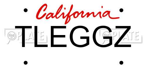 TLEGGZ California License Plate