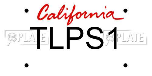 TLPS1 California License Plate