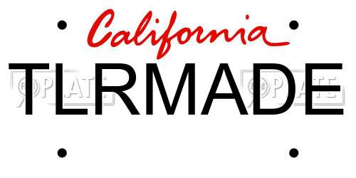 TLRMADE California License Plate