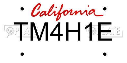 TM4H1E California License Plate
