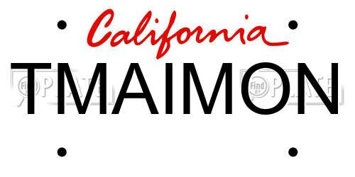 TMAIMON California License Plate