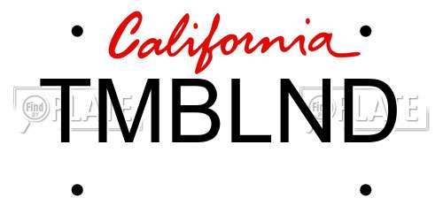 TMBLND California License Plate