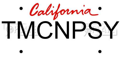 TMCNPSY California License Plate