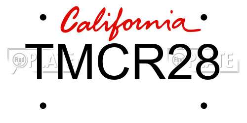 TMCR28 California License Plate