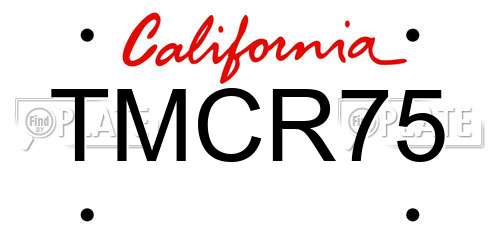TMCR75 California License Plate