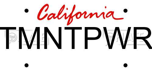 TMNTPWR California License Plate