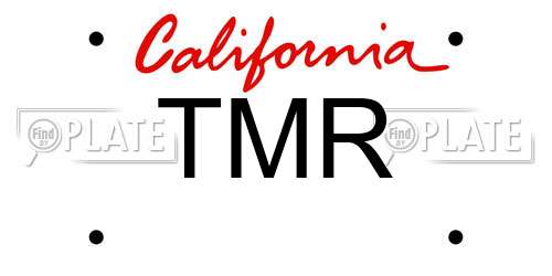 TMR California License Plate