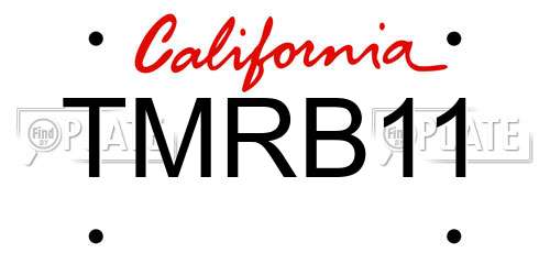 TMRB11 California License Plate