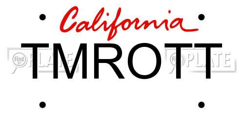 TMROTT California License Plate