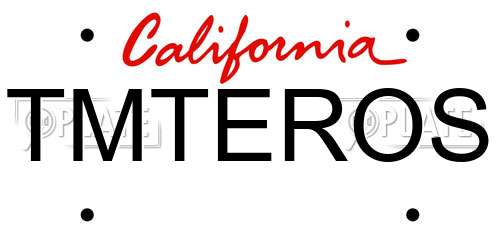 TMTEROS California License Plate