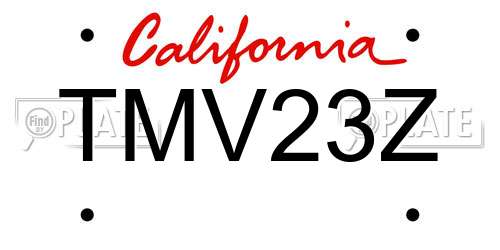TMV23Z California License Plate