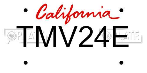 TMV24E California License Plate