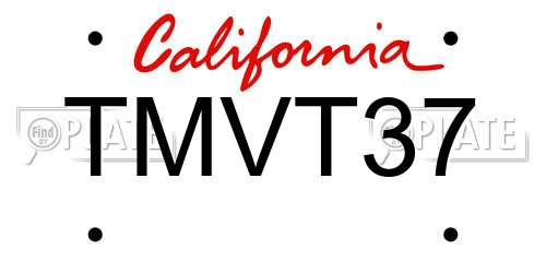 TMVT37 California License Plate