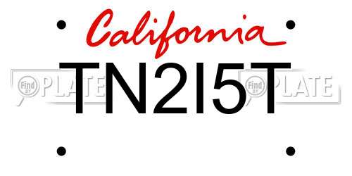TN2I5T California License Plate