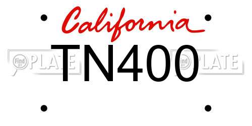 TN400 California License Plate