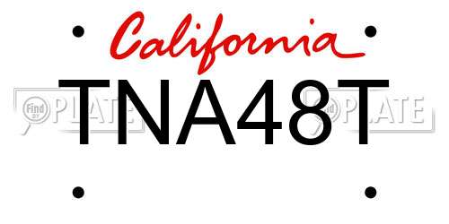 TNA48T California License Plate
