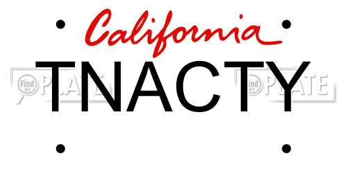 TNACTY California License Plate