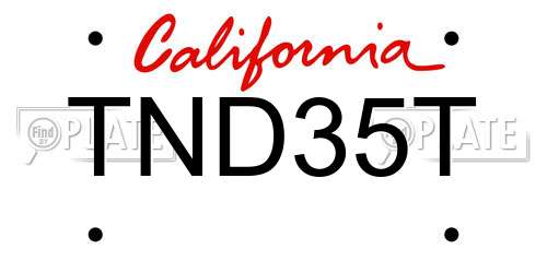 TND35T California License Plate