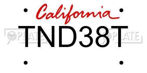 TND38T California License Plate