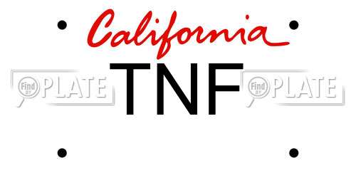 TNF California License Plate