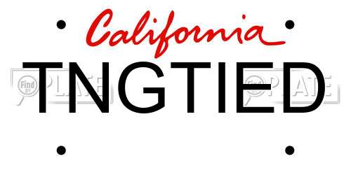 TNGTIED California License Plate