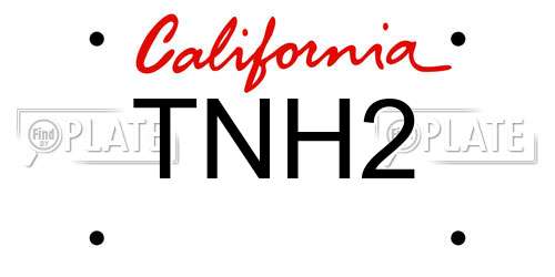 TNH2 California License Plate
