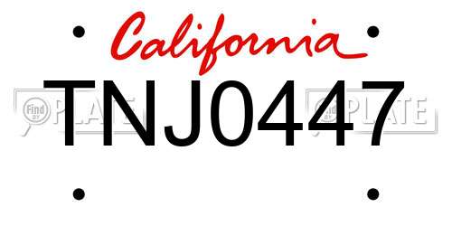 TNJ0447 California License Plate