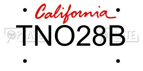 TNO28B California License Plate