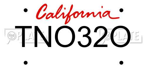 TNO32O California License Plate