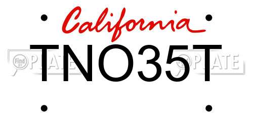 TNO35T California License Plate