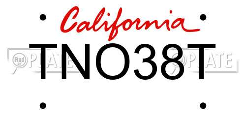 TNO38T California License Plate