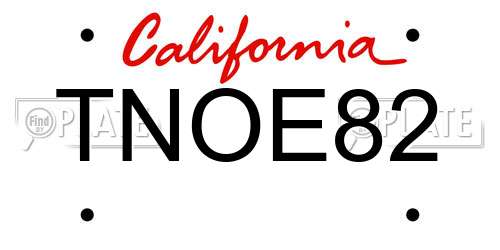 TNOE82 California License Plate