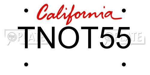 TNOT55 California License Plate