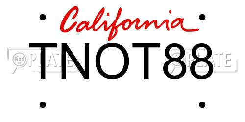 TNOT88 California License Plate