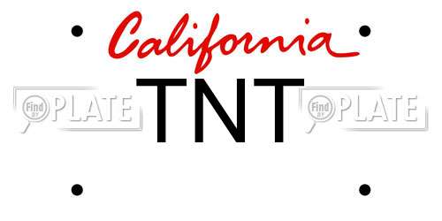 TNT California License Plate