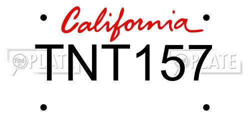 TNT157 California License Plate