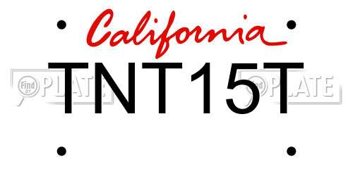 TNT15T California License Plate