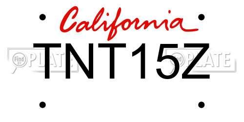 TNT15Z California License Plate