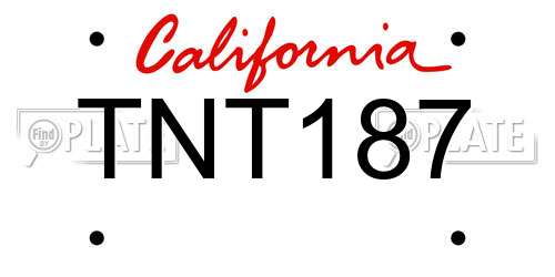 TNT187 California License Plate