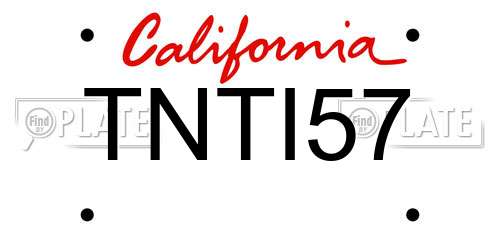 TNTI57 California License Plate