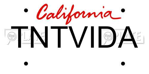 TNTVIDA California License Plate