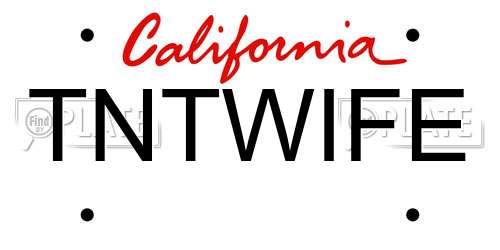 TNTWIFE California License Plate