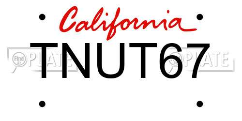 TNUT67 California License Plate