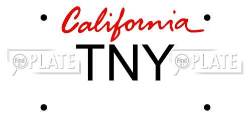 TNY California License Plate